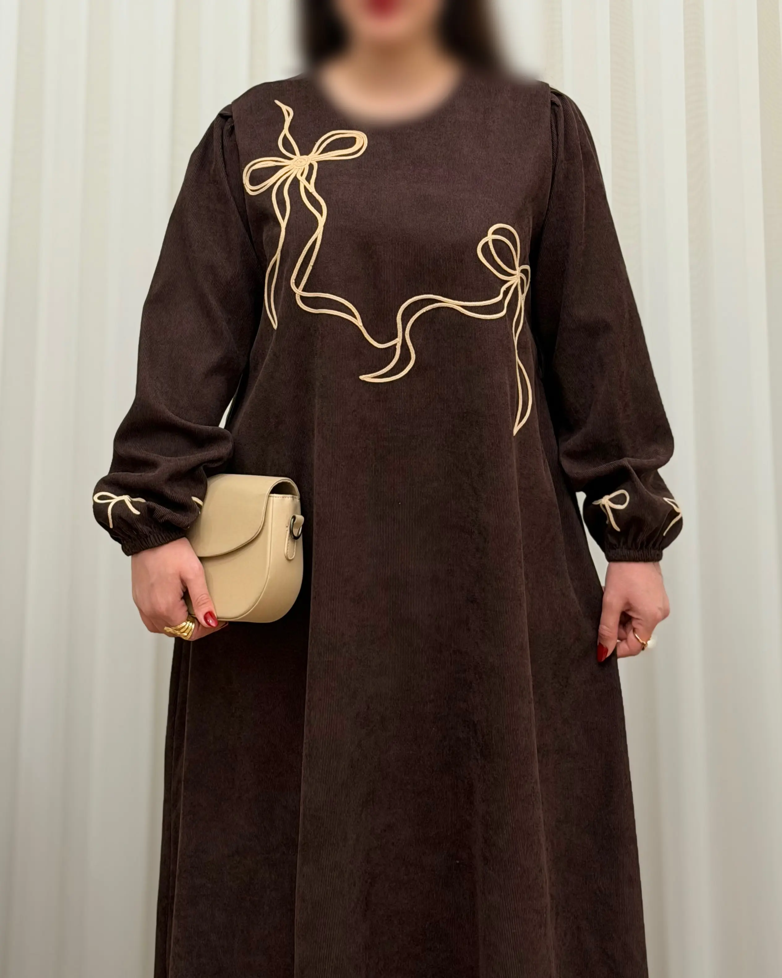 کفتان زنانه گلدوزی پاپیون